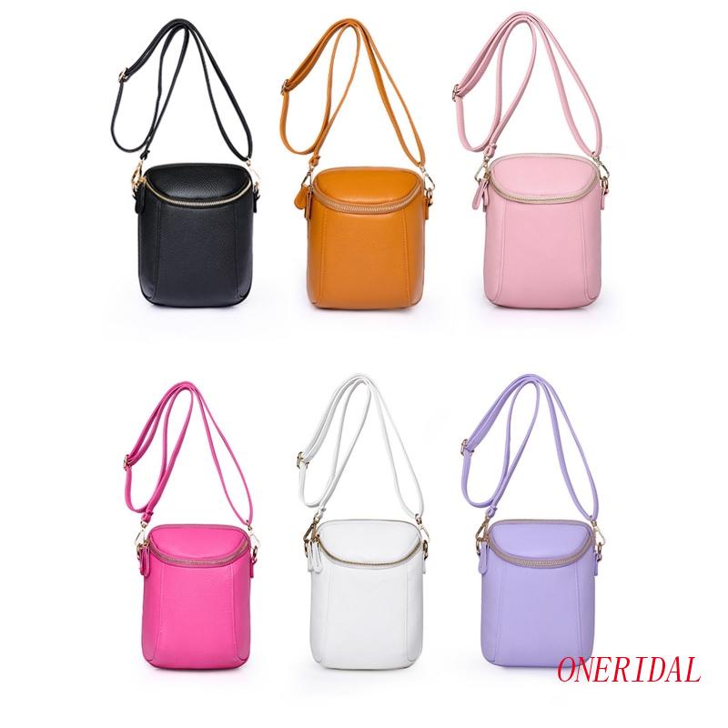 Túi Đeo Chéo Vai Bằng Da Màu Trơn Thời Trang Sành Điệu Bắt Mắt