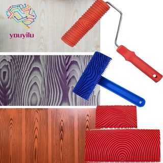 Bộ 4 dụng cụ lăn sơn tường họa tiết vân gỗ có tay cầm