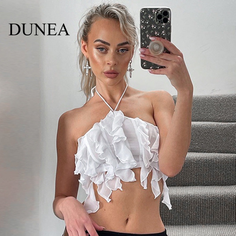 DUNEA Áo Peplum Hai Dây Gợi Cảm Cho Nữ