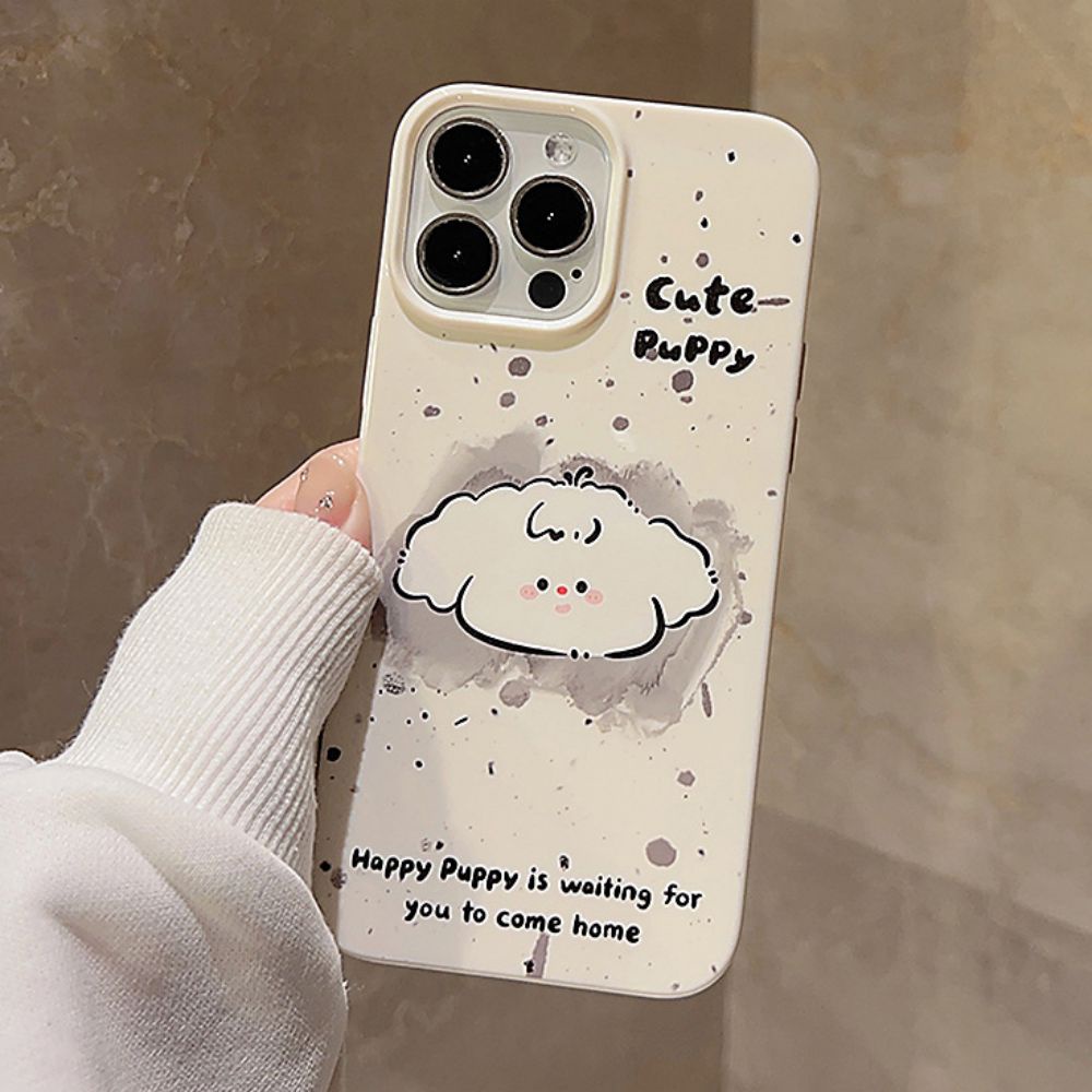 Ốp Điện Thoại TPU Mềm Chống Sốc / Dấu Vân Tay In Hình Chú Chó Dễ Thương Cho IPhone 11 12 13 14 Pro Max X XR 8 7 Plus SE