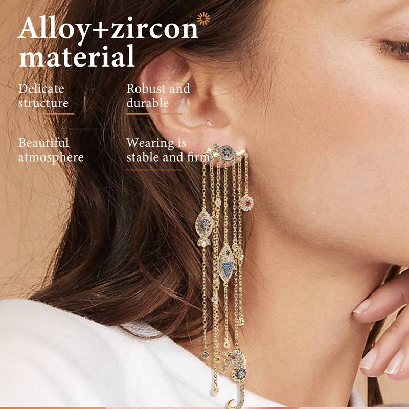 Khuyên Tai Dài Hình Cá Ngựa Thời Trang Dành Cho Nữ