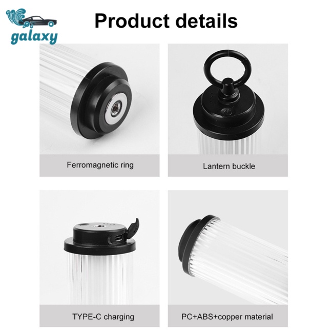 Galaxy Đèn Pin Cắm Trại Đa Năng Sạc Usb Type-c