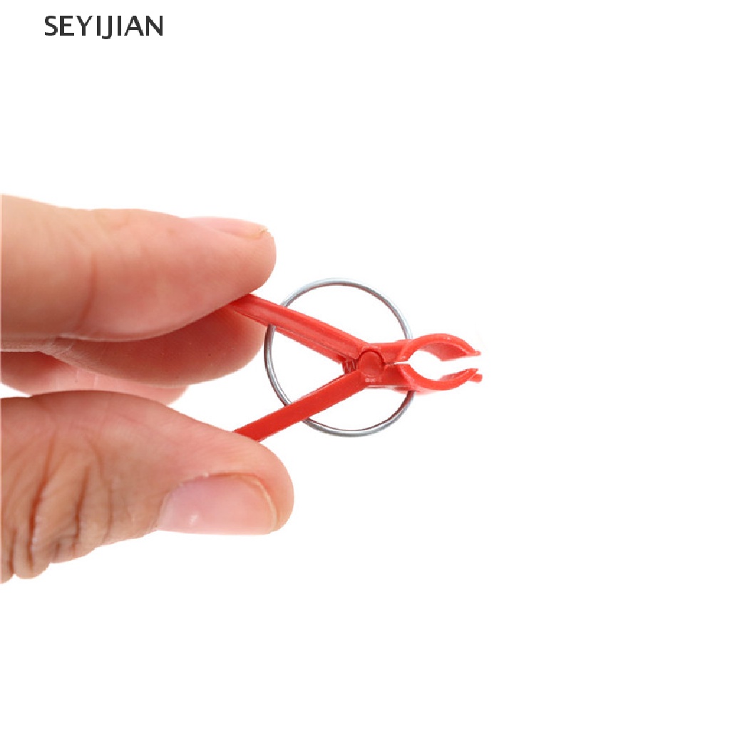 Set 100 Kẹp Gắp Rau Củ Quả Hình Tròn Phẳng Bằng Nhựa SEY