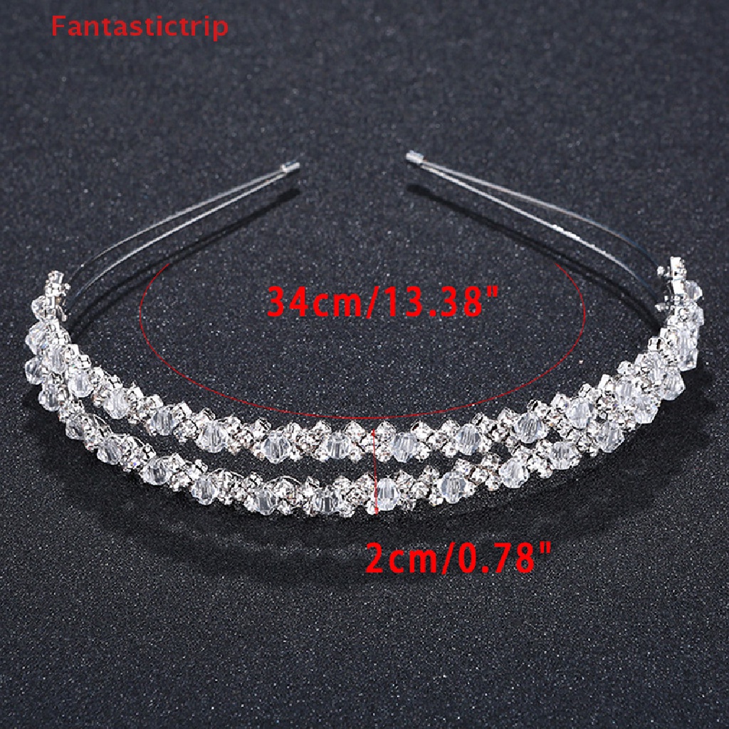 [Fantastictrip] Cài Tóc Cô Dâu Hai Lớp Pha Lê Handmade Mới