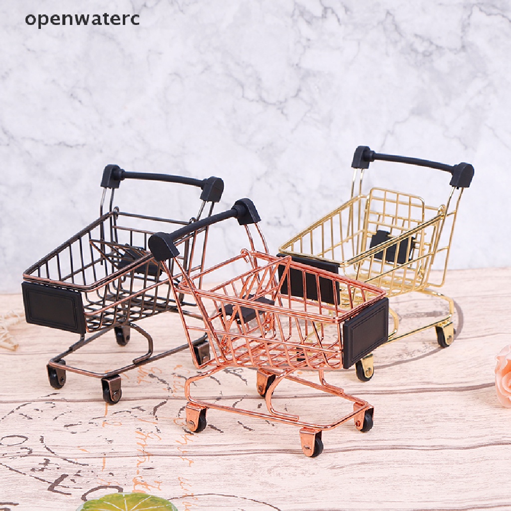 Xe Đẩy Mua Sắm Đồ Chơi Mini Trang Trí Nhà Cửa / Văn Phòng Cho Bé