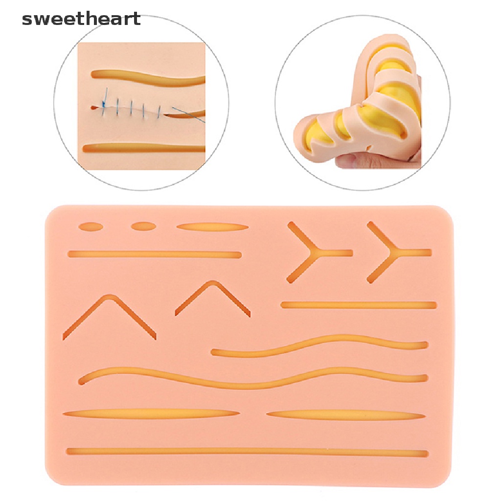 Da y tế khâu thực hành Silicone Pad vết thương mô phỏng phẫu thuật Đào Tạo New