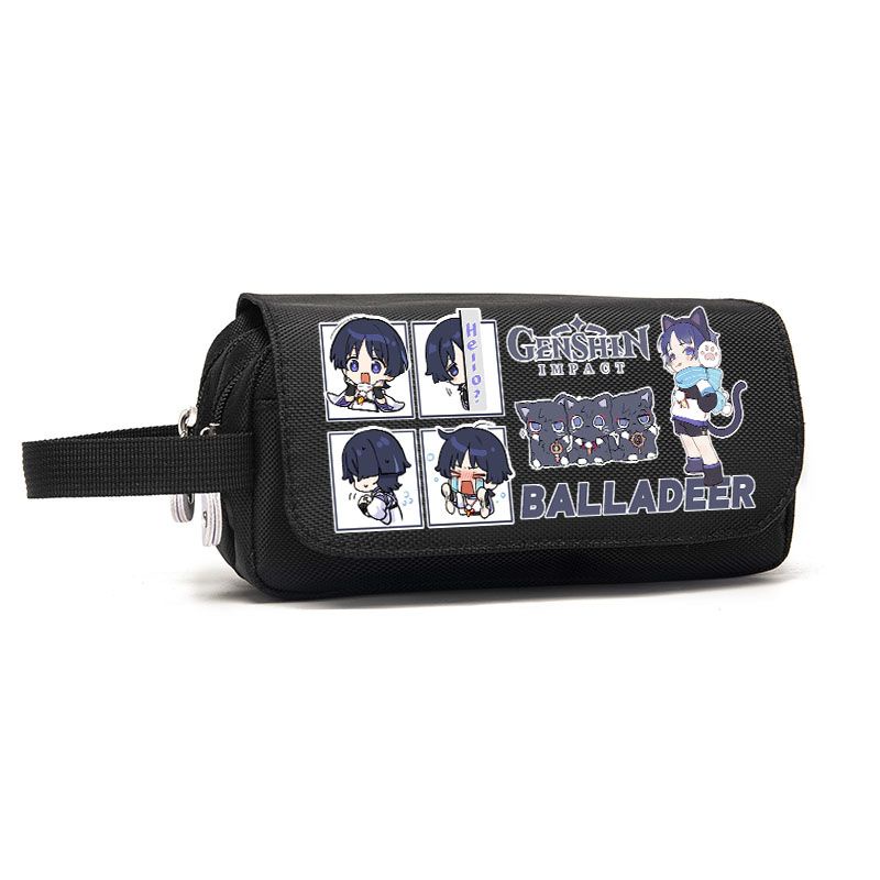 Genshin Impact Peripheral Pencil Bag Scaramouche/Wanderer Student Primary Girls Boys Stationery Box Pencil Bag Storage Large Capacity