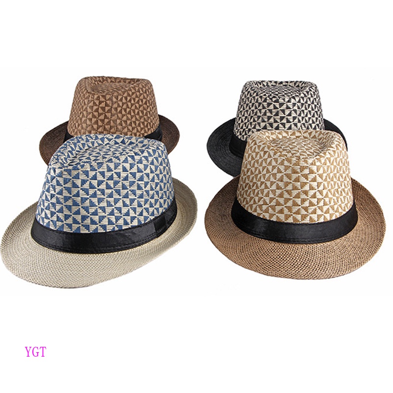 Ygt Mũ Rơm Đan Phong Cách Panama Cổ Điển Đi Biển Mùa Hè Cho Nam Và Nữ