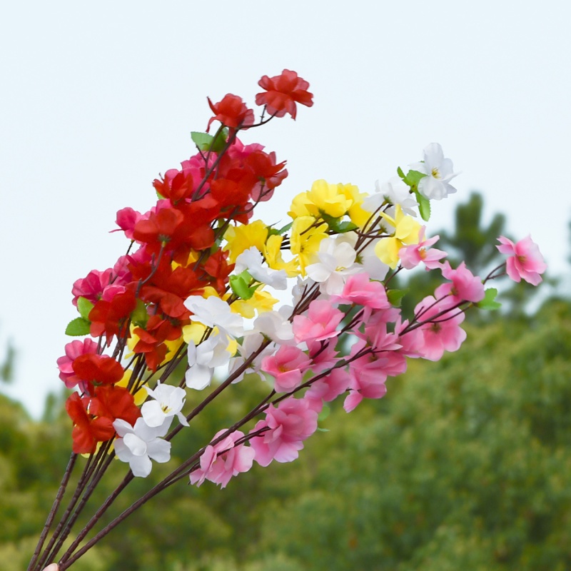 Cành Hoa Đào Giả Bằng Lụa 65cm Trang Trí Nhà Cửa / Tiệc Cưới DIY