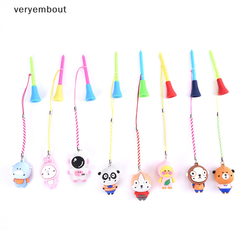 1 Phụ Kiện Giữ Bóng Golf Bằng Cao Su Họa Tiết Hoạt Hình Kèm Dây Chống Mất Tiện Dụng