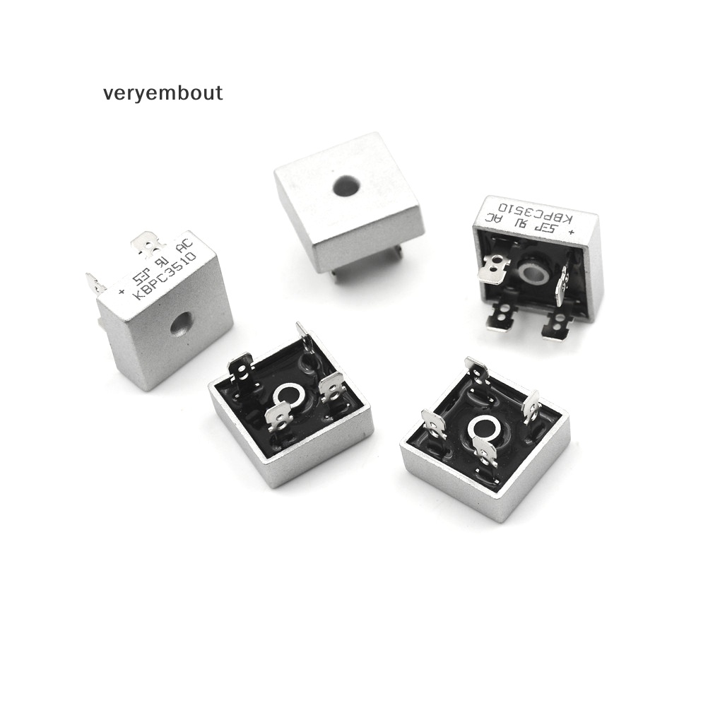 Set 5 Cầu Đơn Chỉnh Lưu 35A 1000V KBPC3510 AH n Bằng Kim Loại Chuyên Dụng