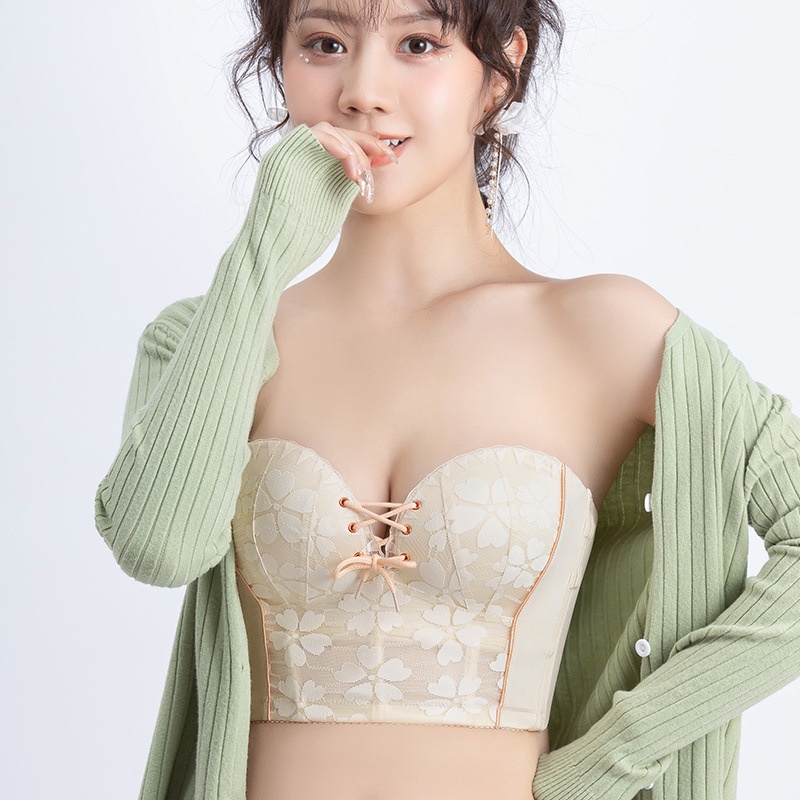 Áo Ngực Không Dây Loại Mỏng Nâng Ngực Nhỏ Điều Chỉnh Được Phong Cách Mùa Hè Cho Nữ