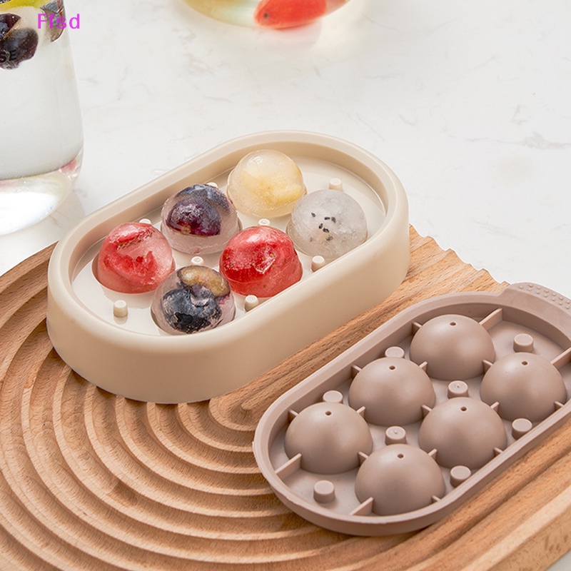 Khuôn Làm Đá 6 Ngăn Hình Tròn 3D DIY