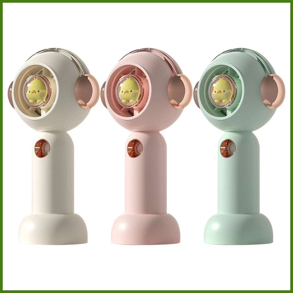 Quạt USB Cầm Tay Hình Chú Vịt Hoạt Hình Có Thể Sạc Lại Kèm Đế Cố Định 3 Cổng USB