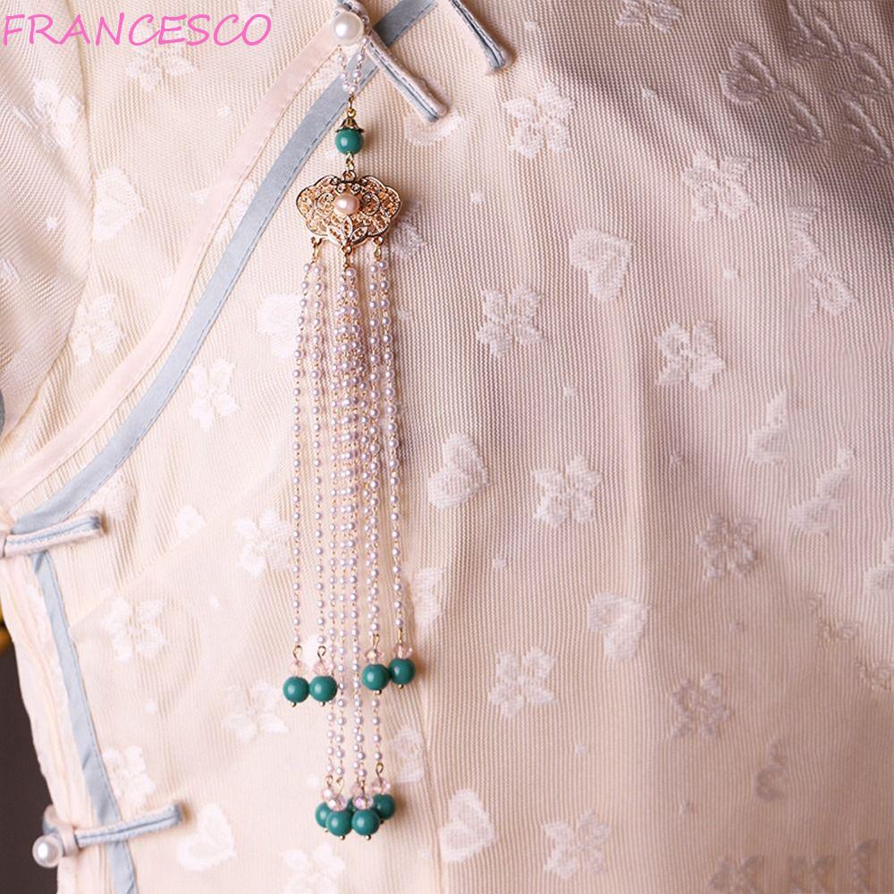 Phụ Kiện Sườn Xám Dáng Dài Phối Tua Rua Hình Bướm Phong Cách Retro