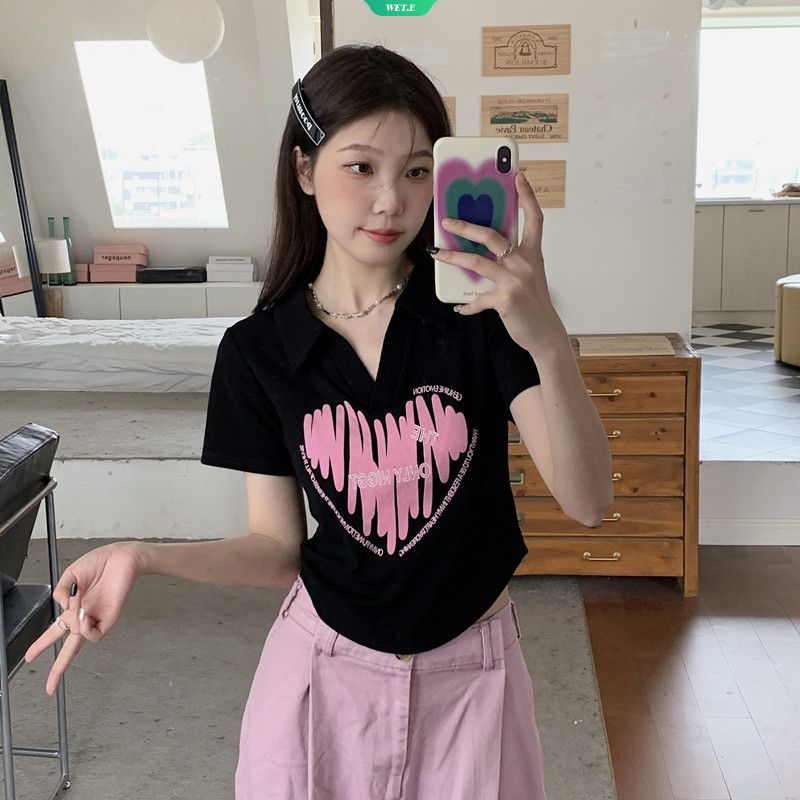 Áo Thun Crop Top Tay Ngắn Lệch Vai Thời Trang Mùa Hè 2023 Y2k Cho Nữ