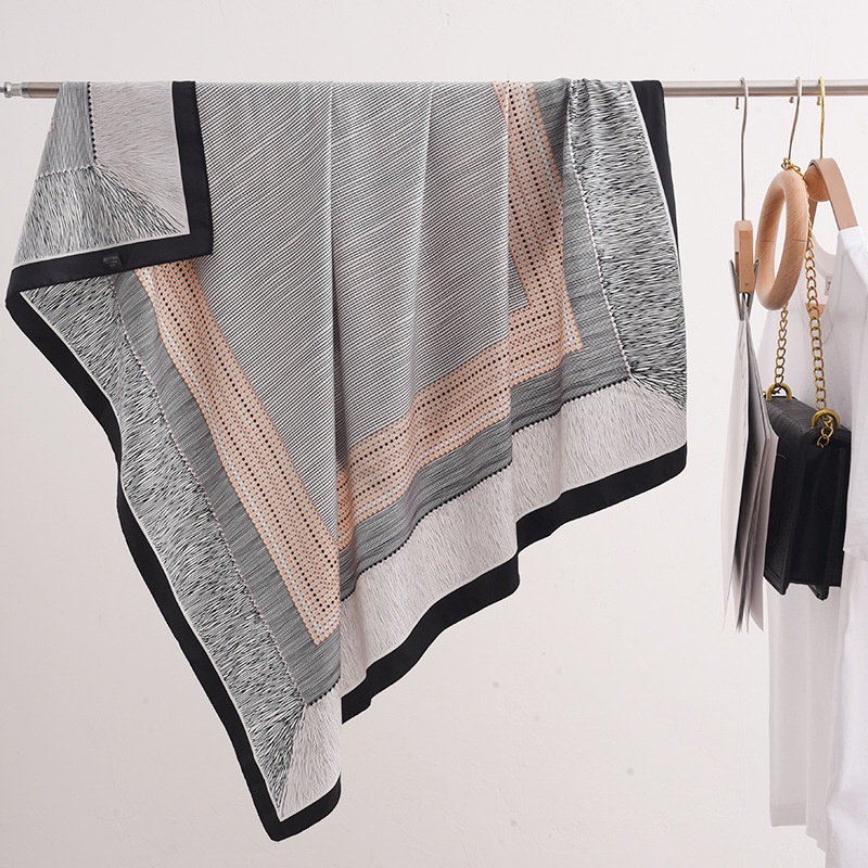 Khăn Choàng Lụa Màu Trơn Dáng Vuông 90 * 90CM Phong Cách Hàn Quốc Đơn Giản Thời Trang Cho Nữ