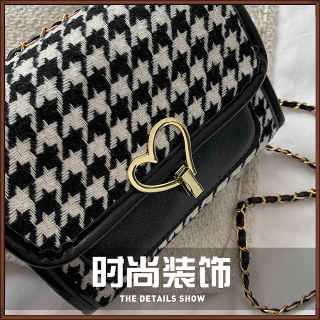 Túi Đeo Chéo Hình Vuông Cỡ Nhỏ Phối Dây Đeo Sợi Xích Phong Cách Cổ Điển Thời Trang Cho Nữ