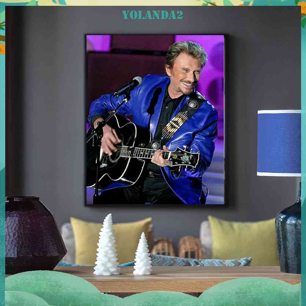 Tranh Đính Đá Kim Cương Toàn Bộ 5D DIY Hình Johnny Hallyday