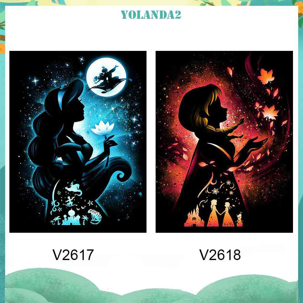 Bộ Tranh Đính Đá 5D Tự Làm Hình Công Chúa Hoạt Hình