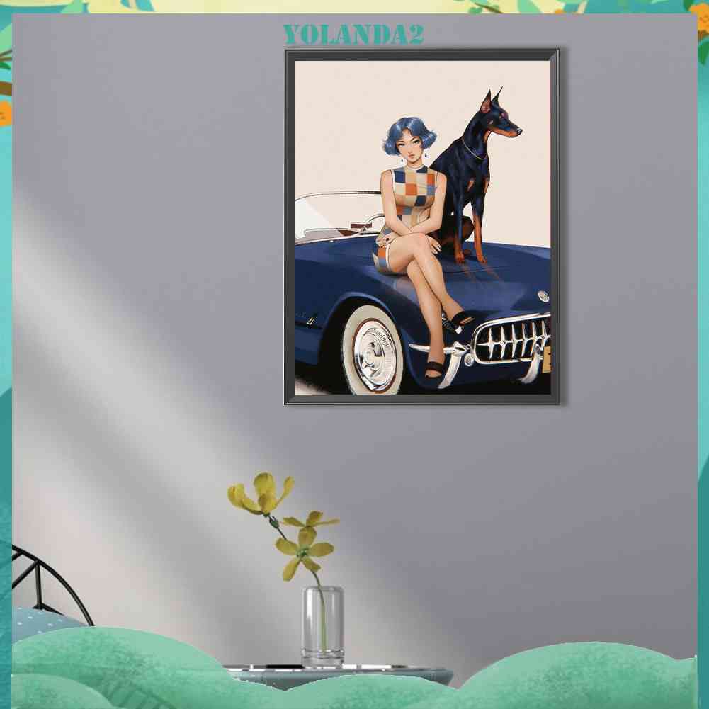 Tranh Đính Đá Kim Cương Toàn Bộ 5D DIY Hình Vẽ Cô Gái Trang Trí Nhà Cửa