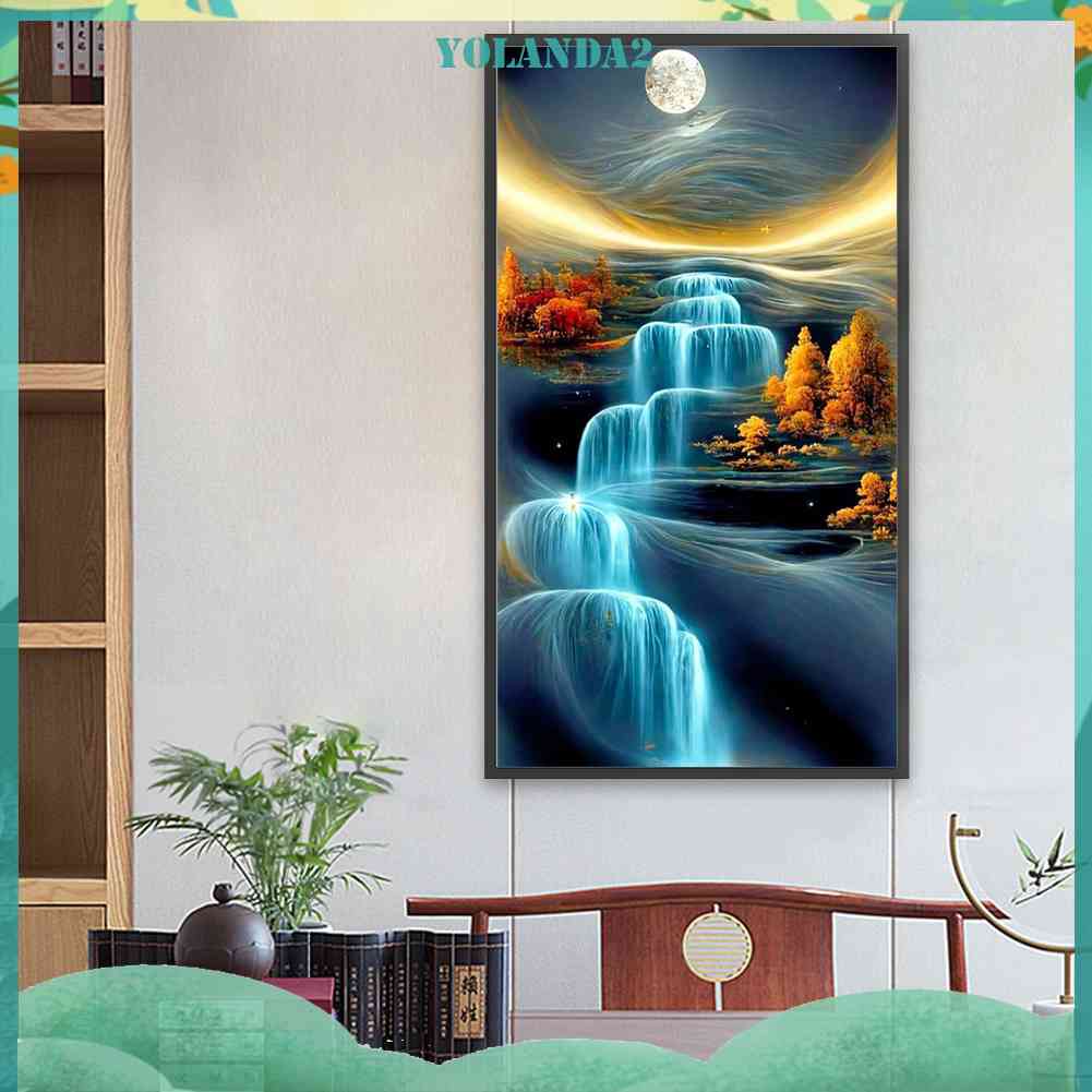 Tranh Đính Đá Kim Cương Toàn Bộ 5D DIY Hình Thác Nước