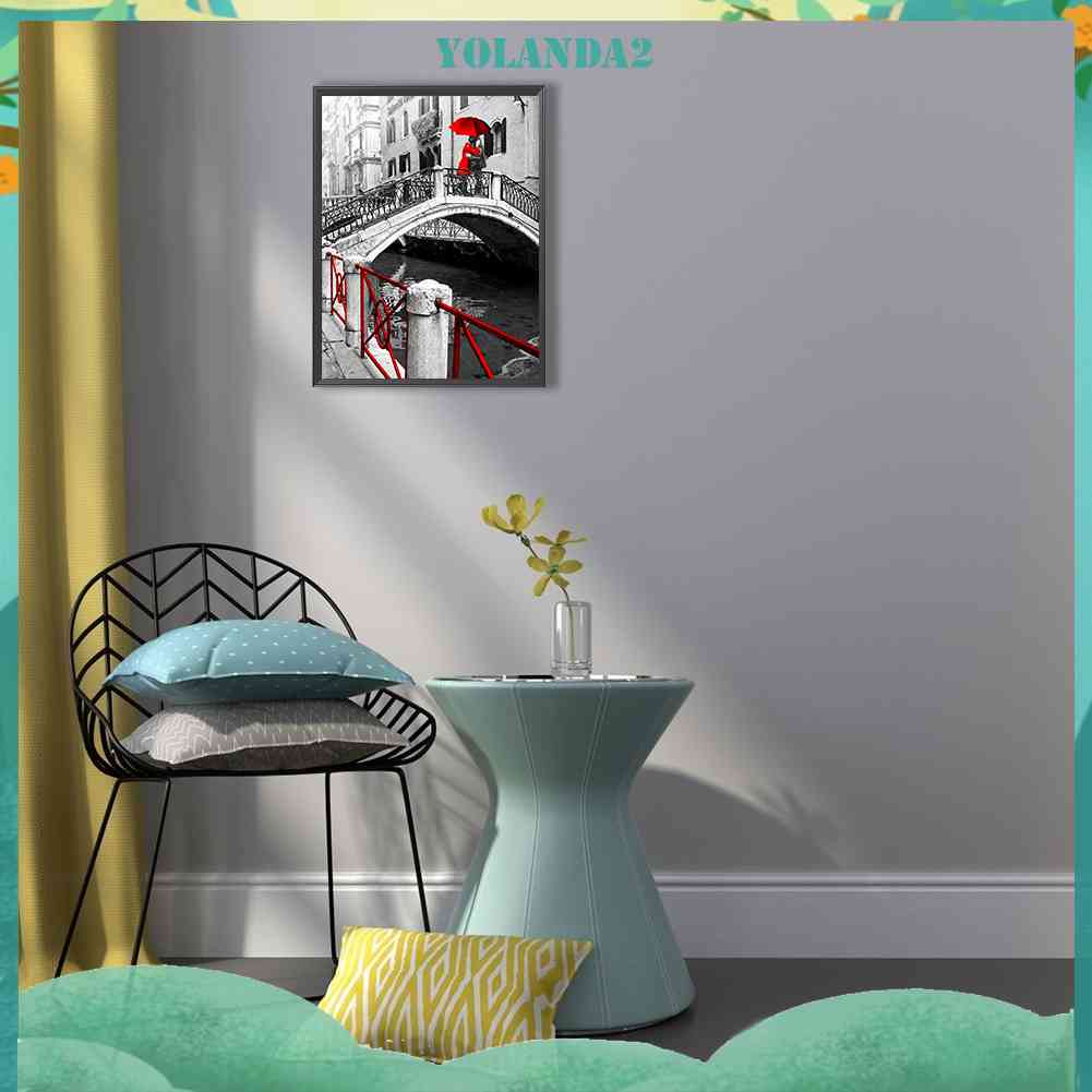 Tranh Đính Đá Kim Cương Toàn Bộ 5D DIY Hình Cây Cầu Tình Nhân Trang Trí Nhà Cửa