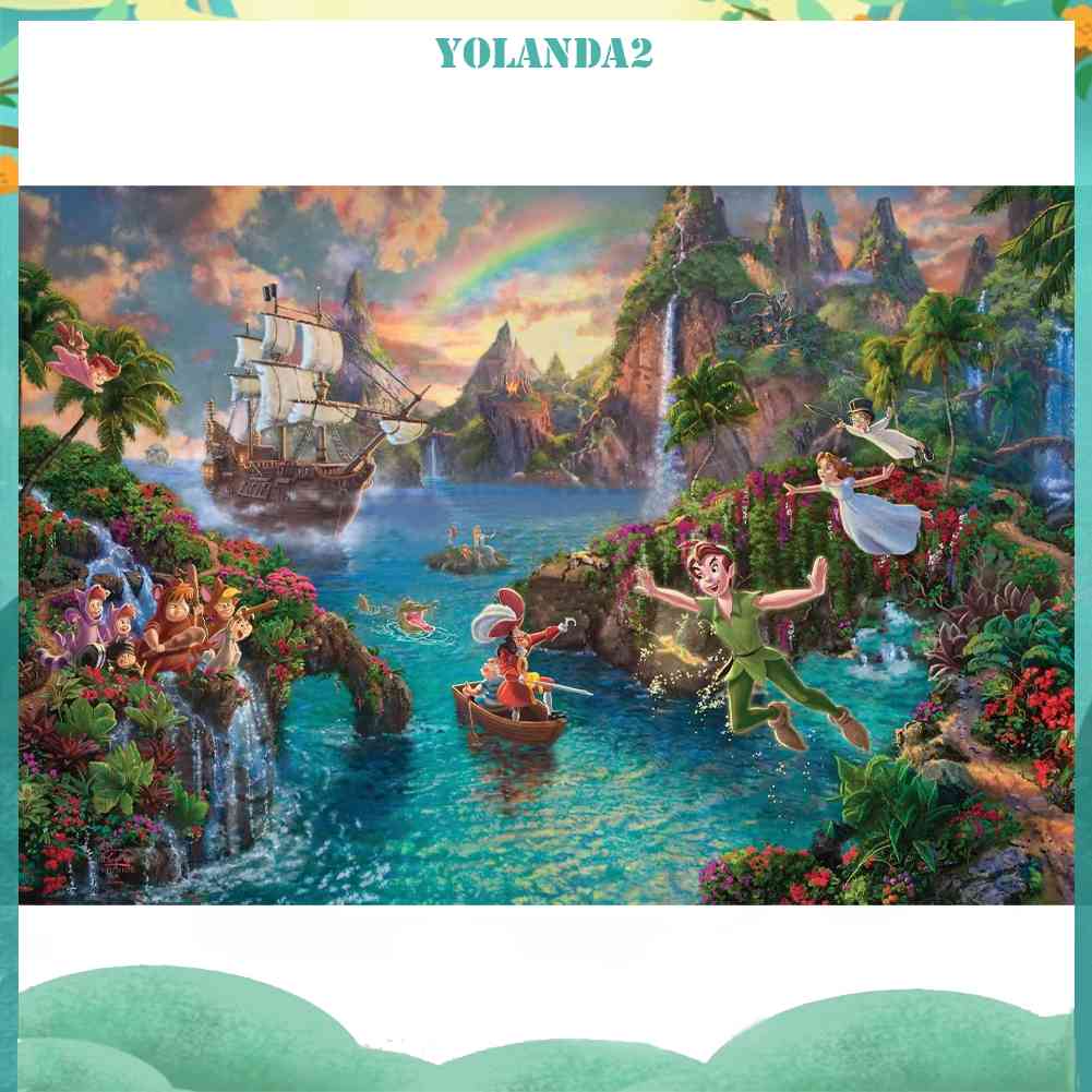 Bộ Tranh Đính Đá Họa Tiết Hòn Đảo Hoạt Hình Độc Đáo Trang Trí Nhà Cửa