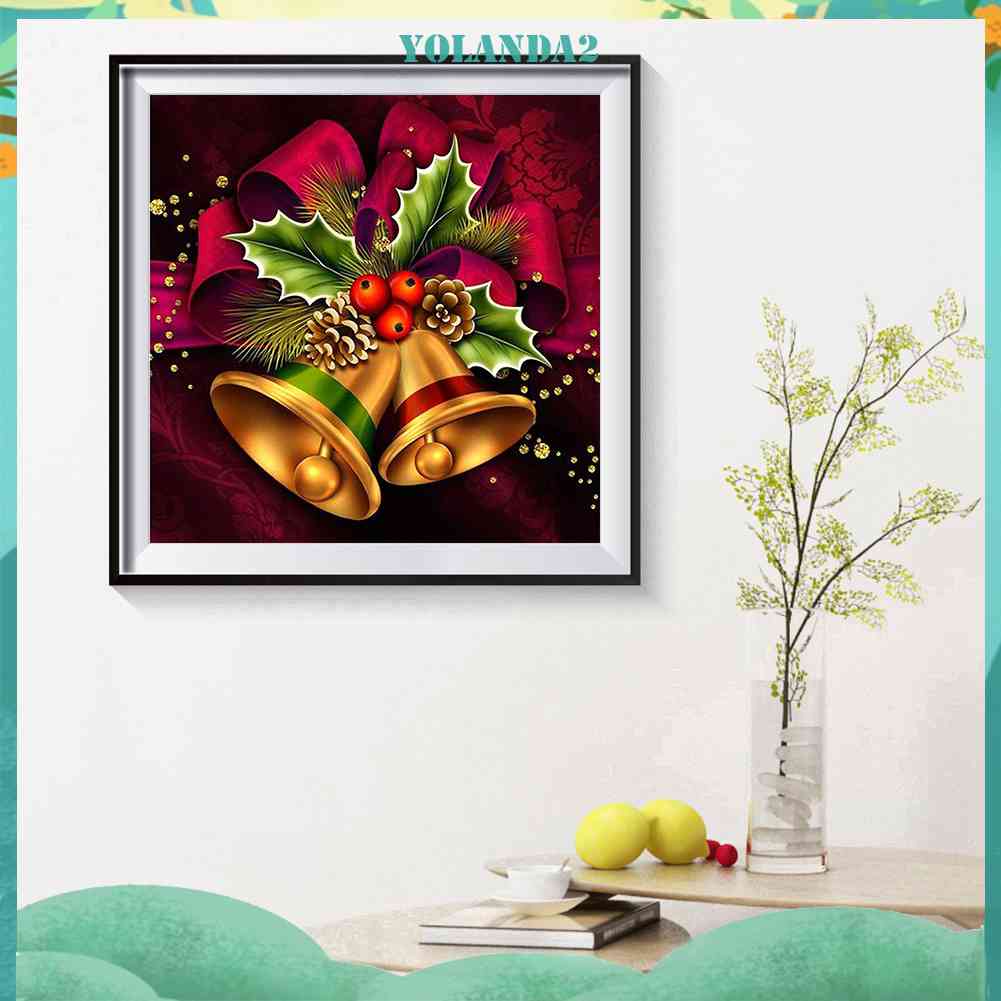 Bộ Tranh Đính Đá 5D Toàn Diện Họa Tiết Chuông Giáng Sinh Độc Đáo Trang Trí Nhà