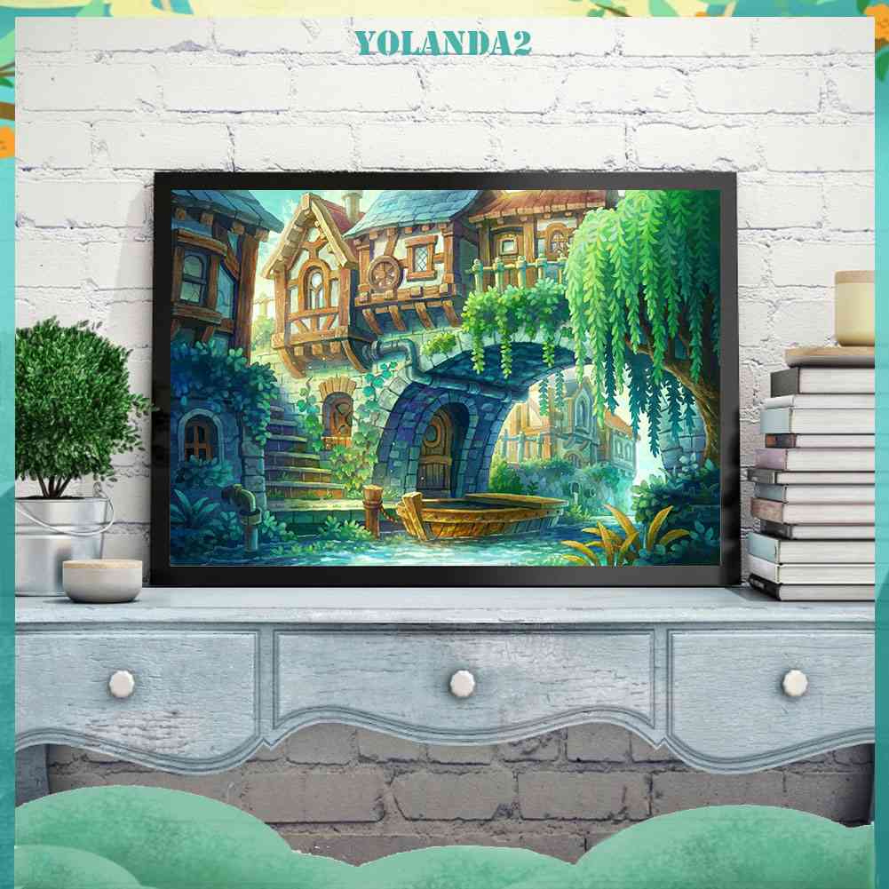 Bộ Tranh Đính Đá 5D Họa Tiết Thành Phố Trừu Tượng Độc Đáo DIY Dùng Trang Trí