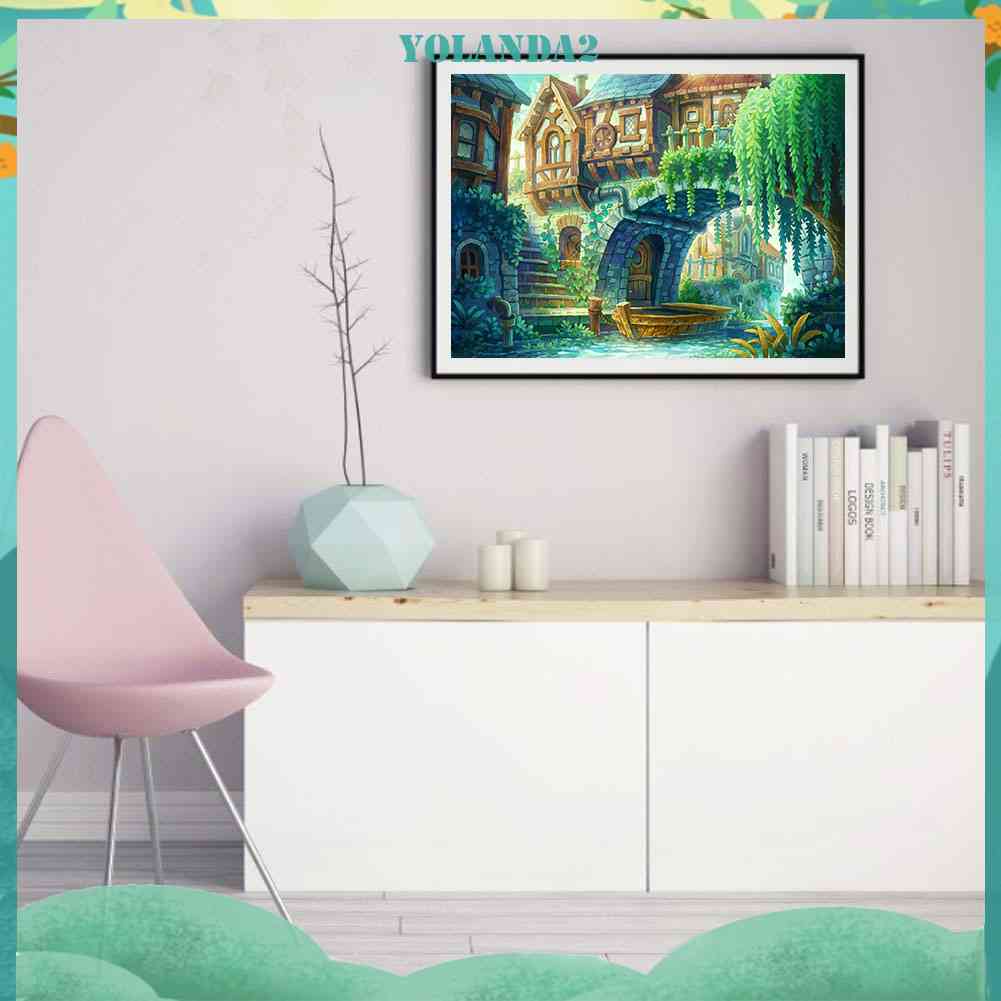 Bộ Tranh Đính Đá 5D Họa Tiết Thành Phố Trừu Tượng Độc Đáo DIY Dùng Trang Trí