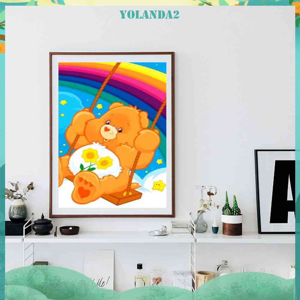 Tranh Đính Đá Kim Cương Toàn Bộ Hình Vẽ Gấu DIY