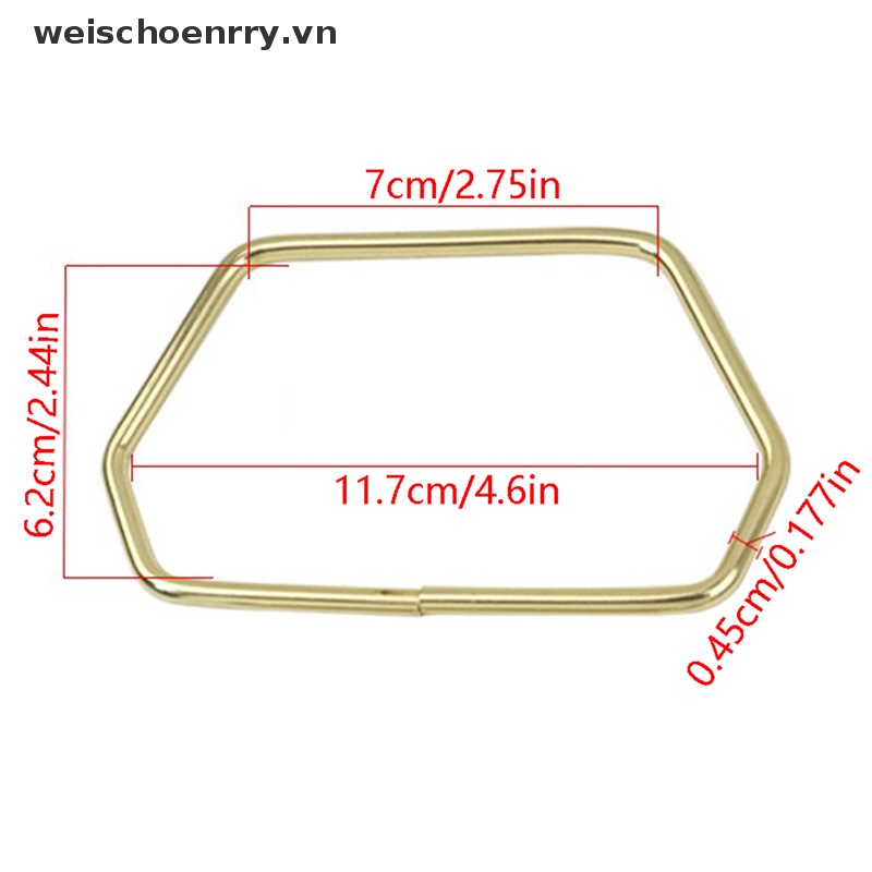 Tay Cầm Hình Lục Giác Bằng Kim Loại Cho Túi Xách DIY