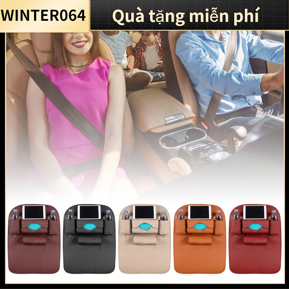 Winter064 Ghế Xe Ô Tô Lưng Túi Nhiều Tiết Kiệm Không Gian Bảo Vệ Da PU Người Tổ Chức Cho Cốc Nước Sách Mô