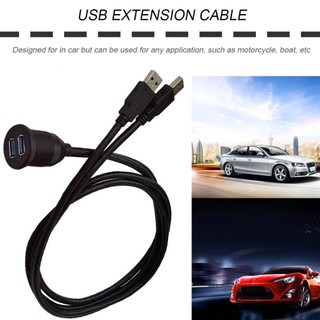 Car Dashboard Flush Mount USB Dock Adapter Dashboard Panel Port Male Female Cable Extension Cable for Motorcycle Boat