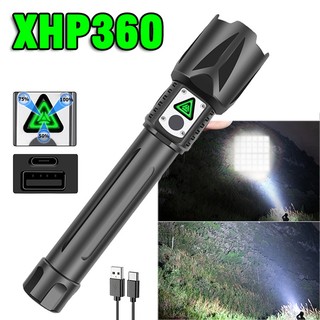 Đèn pin Led XHP360 có thể sạc lại Đèn pin phóng to mạnh mẽ