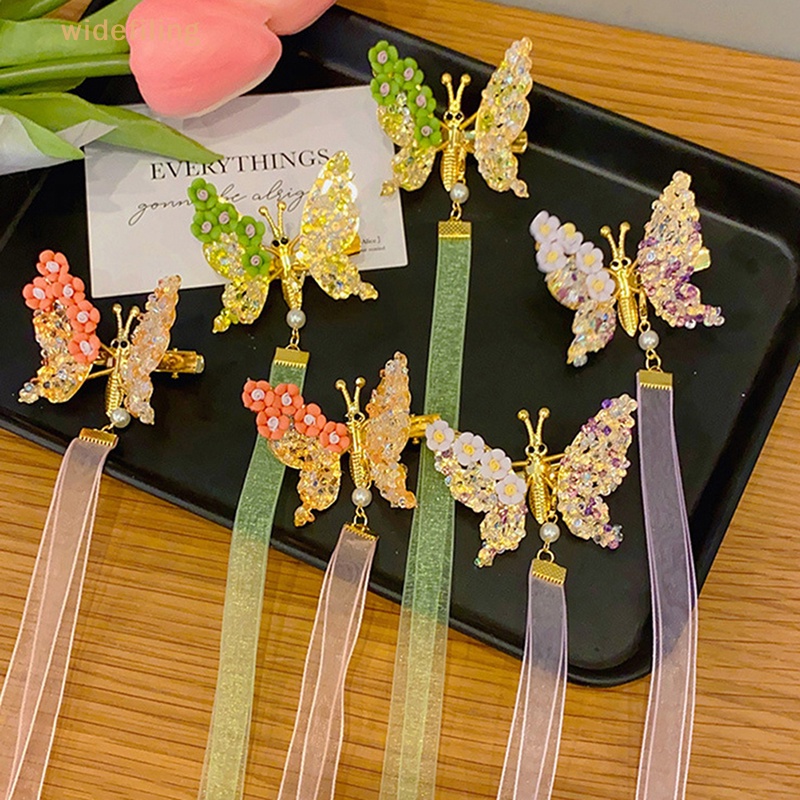 Kẹp Tóc Hình Cánh Bướm Phối Tua Rua Dễ Thương Cho Bé Gái