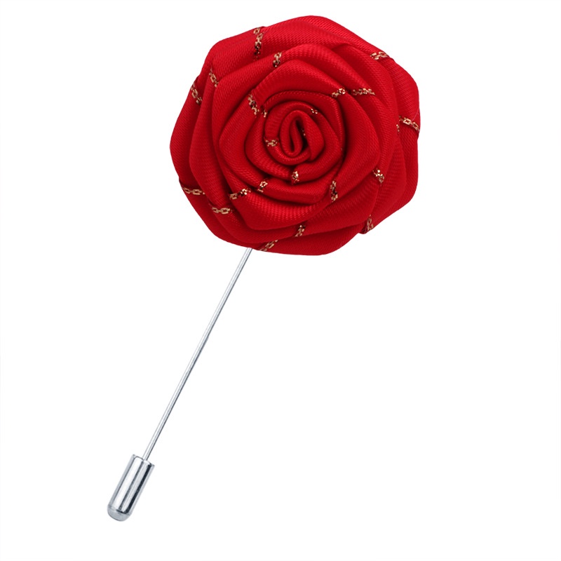 Ghim Cài Áo Hình Hoa Hồng Phối Dây Ruy Băng Dài Thời Trang Âu Mỹ Cho Nam