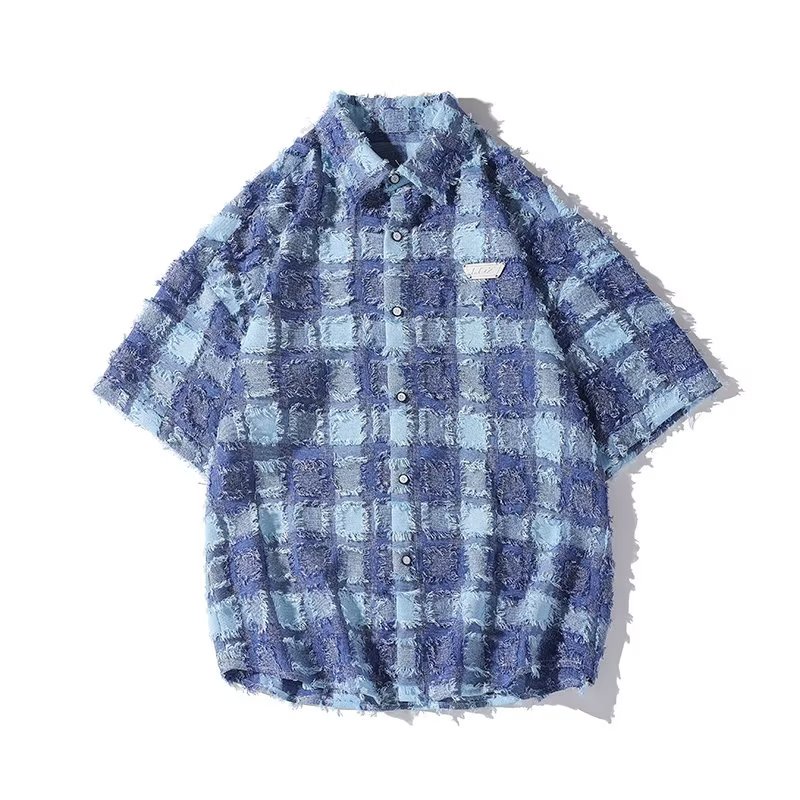 Áo Sơ Mi Nam Ca Rô Ngắn Tay Cổ Bẻ Thời Trang