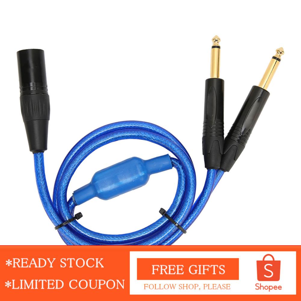 Alwaysonline XLR To Dual 6.35mm Cable  Male 1/4 Inch Plug and Play Professional for Microphone KTV Amplifiers
