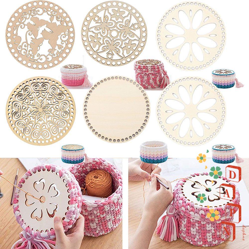 Bộ 2 Rổ Gỗ Tự Nhiên Hình Tròn Dùng Đựng Chỉ Thêu Tiện Dụng