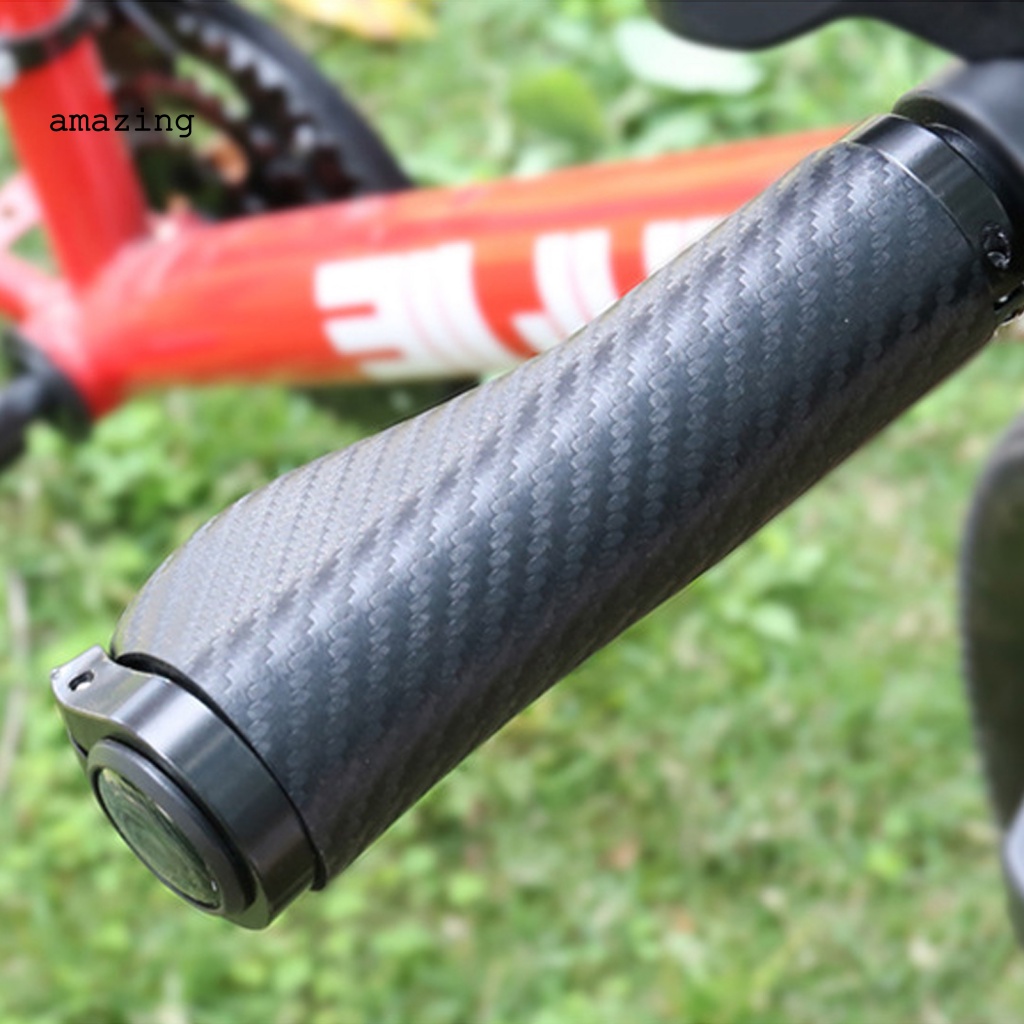 1 Bộ Vỏ Bọc Tay Lái Xe Đạp Giả Da Họa Tiết Sợi Carbon