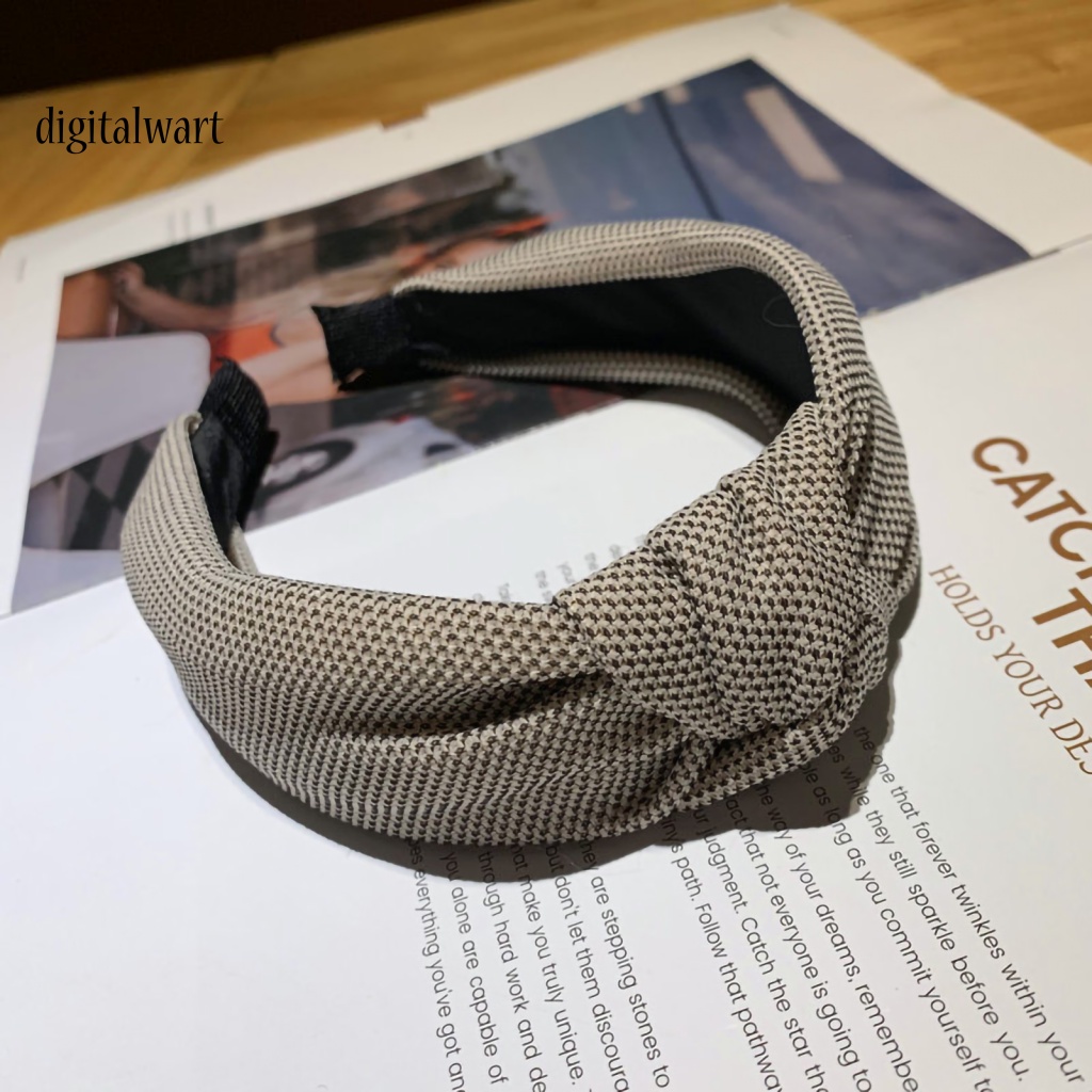 Kỹ Thuật Số| Băng Đô Cài Tóc Dệt Kim Kiểu Thắt Nút Màu Sắc Tinh Khiết Cổ Điển