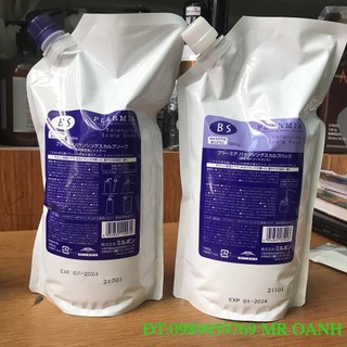 combo Dầu gội và Mặt nạ chống rụng, ngăn ngừa gàu, ngứa Milbon Plarmia Balancing Scalp Soap 1000gx2