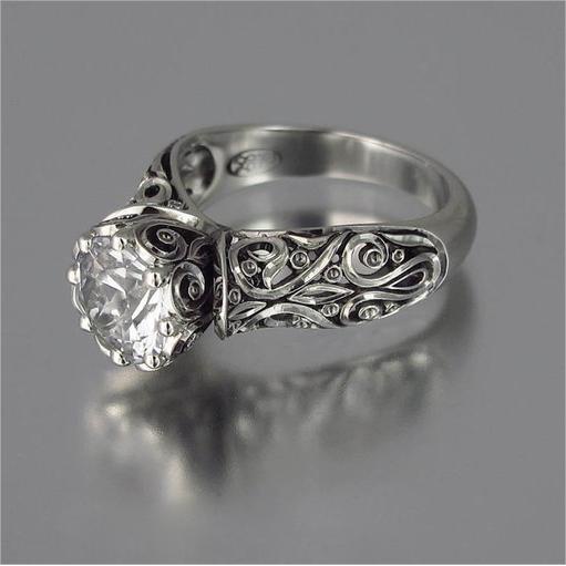 Nhẫn Mạ Vàng Trắng 18K Đính Đá Sang Trọng