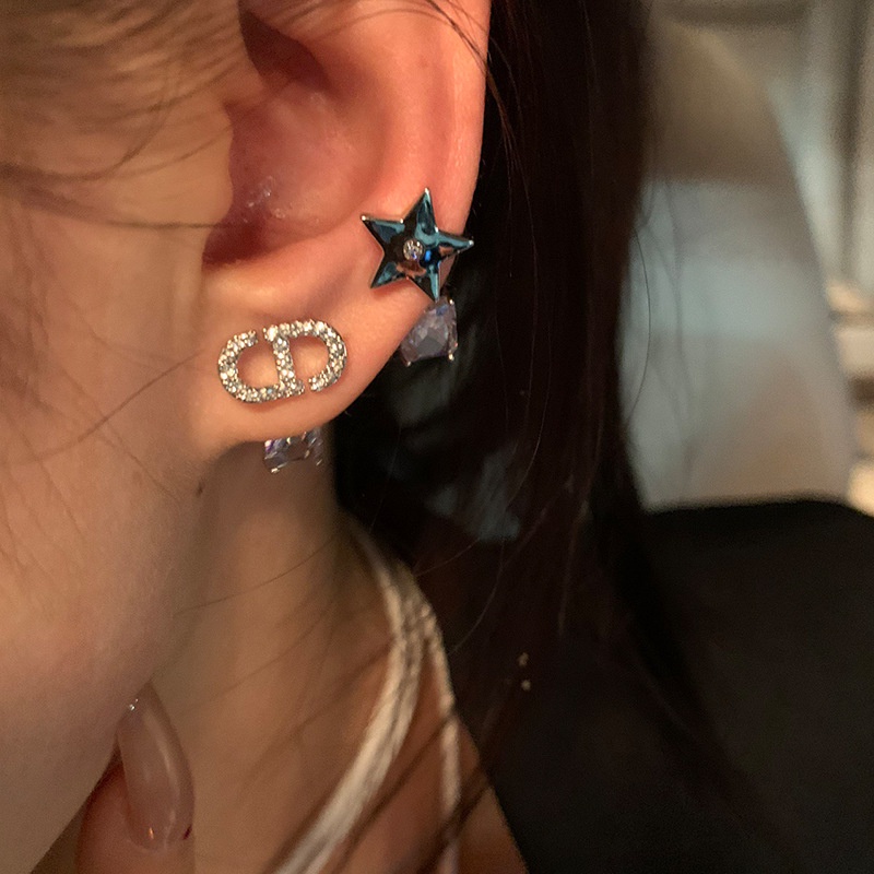 Bông Tai Đính Đá Zircon Hình Ngôi Sao Xinh Xắn Cho Nữ
