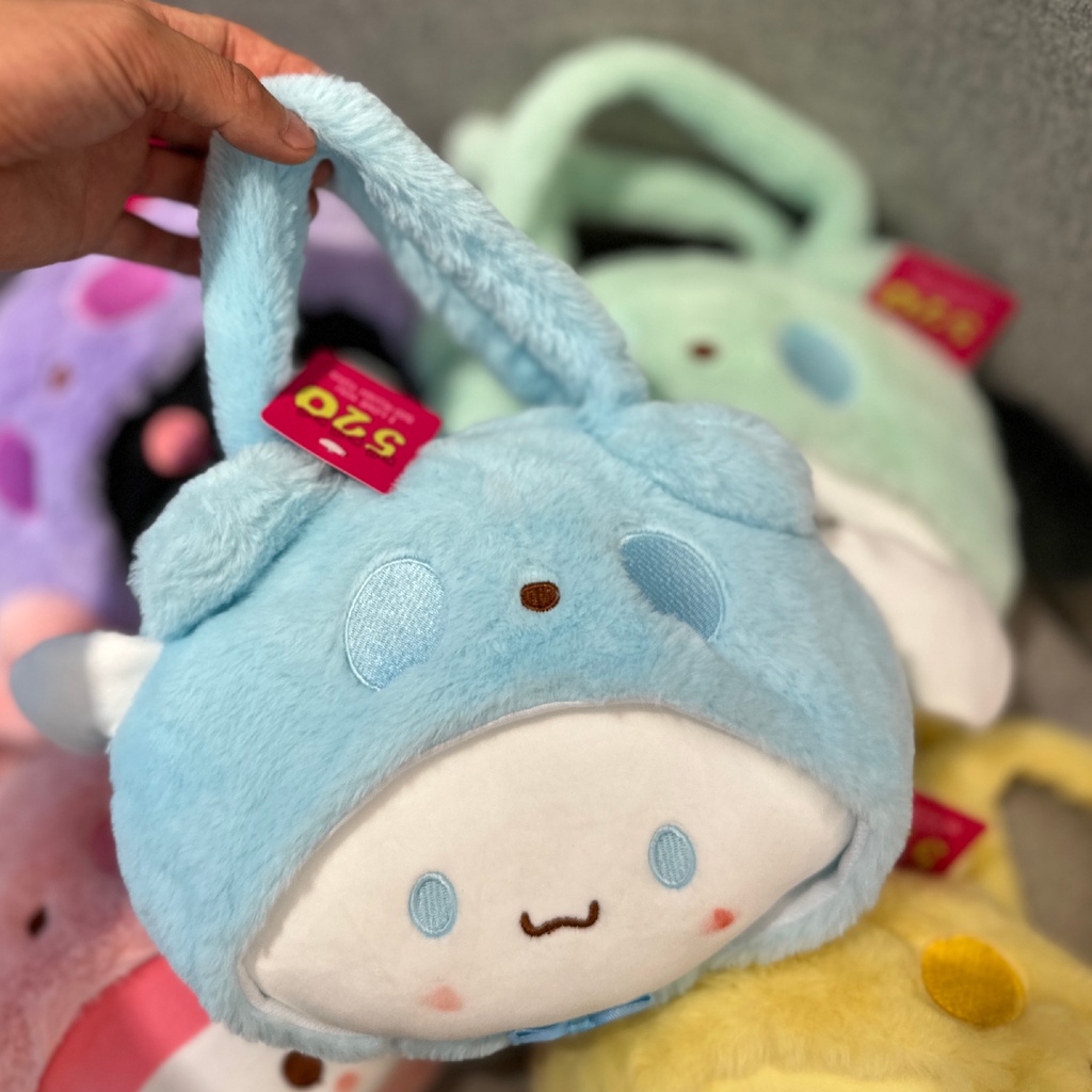 Túi Xách Đeo Vai Nhồi Bông Mềm In Hoạt Hình Kuromi Melody Dễ Thương