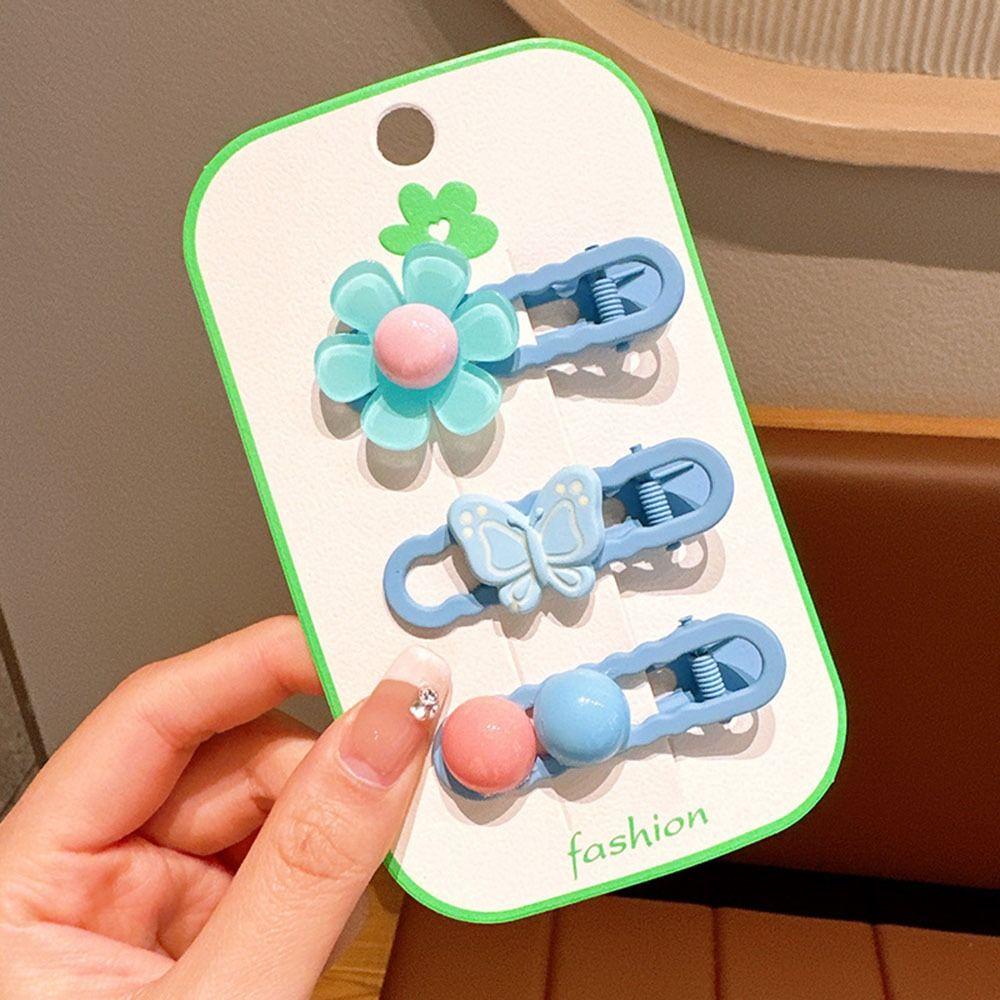 Kẹp Tóc Mái Bằng Kim Loại Hình Hoa / Gấu Hoạt Hình Dễ Thương Cho Nữ