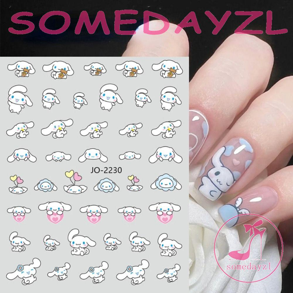 Sticker Dán Móng Tay Tự Dính Họa Tiết Hoạt Hình Cinnamoroll Đáng Yêu