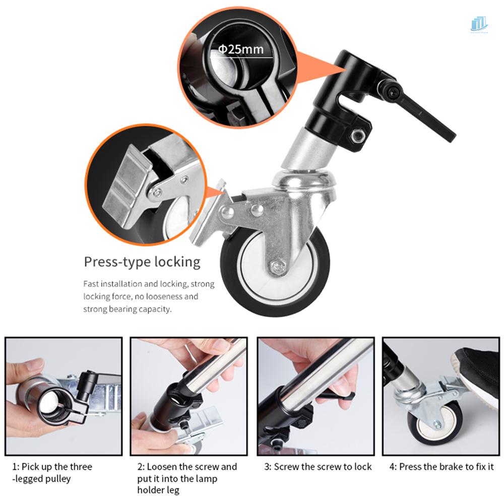 Bộ 3 Bánh Xe Xoay Thông Minh Với Lỗ Gắn 25mm Chuyên Dụng Cho Giá Đỡ Ba Chân / Máy Ảnh